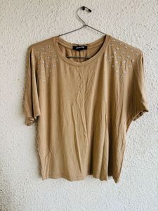 Studded Shoulder T-Shirt