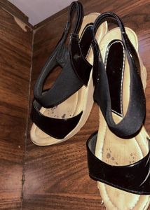 Black T-Strap Sandals