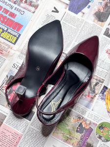 Elegant Maroon Slingback Heel