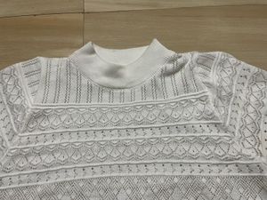 White Lace Knit Top
