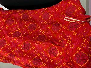 Red Embroidered Kurta Set