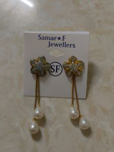 Pearl Drop Flower Earrings
