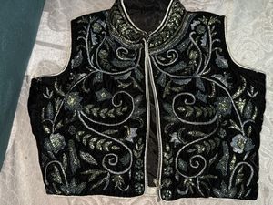 Embellished Velvet Vest