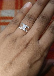 Sparkling Silver Ring Set