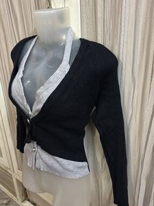 halter neck cardigan style top