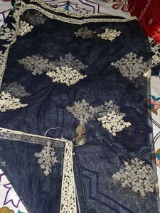 Elegant Navy Blue Embroidered Anarkali