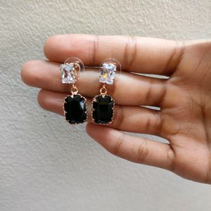 Pretty Black Stone Earrings