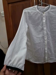 SCULLERS white Full Sleeve High Collar Top