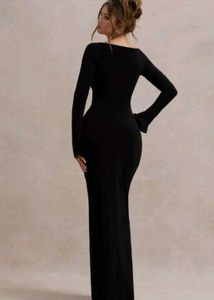 Elegant Black One-Shoulder Maxi Dress