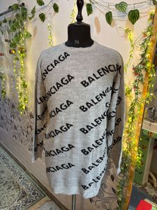 Balenciaga Grey Knit Sweater Semi Winter