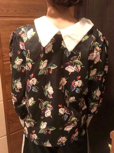 Floral Print Button-Down Blouse