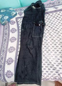 Black Dyed Cargo Jeans