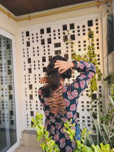 Printed Kurti with Lace-Up Back