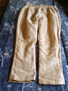 Gold Silk Blend Pants