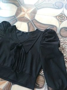 Chic Black Tie Top
