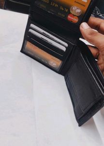 New Trendy Mens Black Genuine Leather Wallet