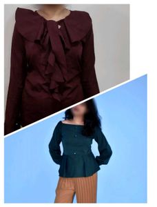 Combo Green & Burgundy Top And Tunics Offer