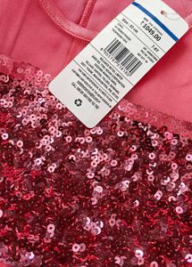 Girl's Coral Sequin Dress 2 To 3 Years