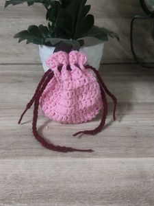 Crochet Drawstring Pouch