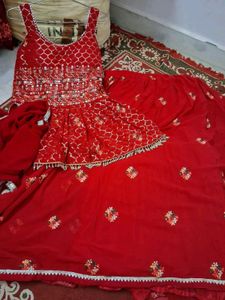 Beautiful New Peppum Pink Color Skirt Set