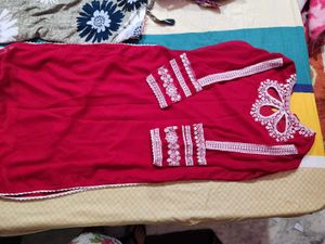 A Beautiful Dark Rani Colour Kurta