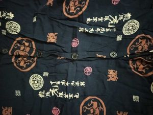 Oriental Print Button-Down Shirt