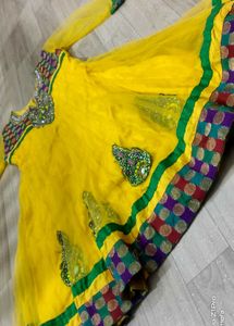 Yellow Embroidered Anarkali Dress