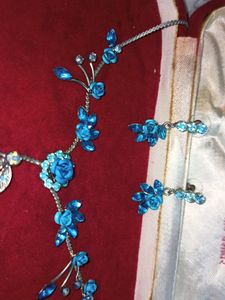 Blue Floral Jewellery Set