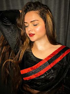 Black Saree With Unstitched blouse