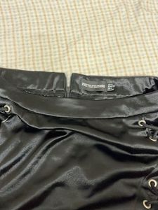 Edgy Black Lace-Up Mini Skirt