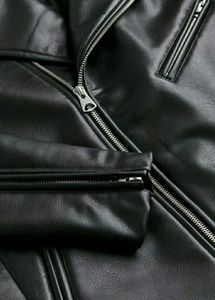 Hnm Black Leather Biker Jacket