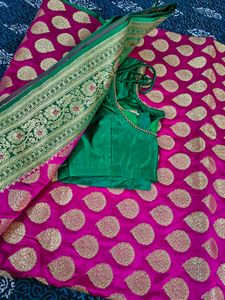 Heavy Pink Banarasi Gold Zari Saree