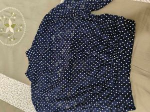 Navy Polka Dot Top