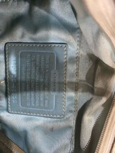 Coach Signature Brown/Silver Mini Baguette