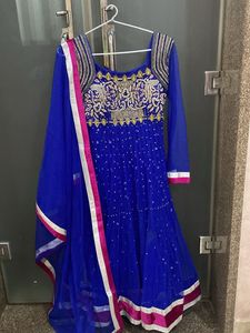 Beautiful Blue Anarkali Heavy Embroidery