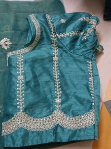 Emerald Green Embellished Saree
