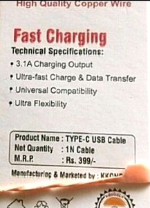 Mobile Back Sticker &amp; Cable Type C