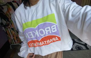 White Graphic Print Sweatshirt