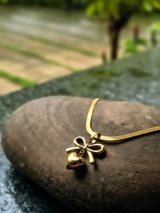 Anti tarnished  Golden Heart Charm Necklace