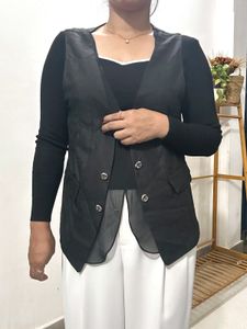 Sheer Black Vest