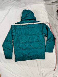 Zovi Teal Green Hooded Puffer Jacket