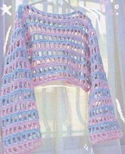 Crochet Knit Top - Pastel Colors