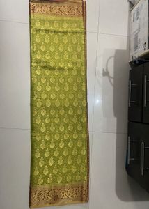 Beautiful Silk Saree - Pista Green + Maroon