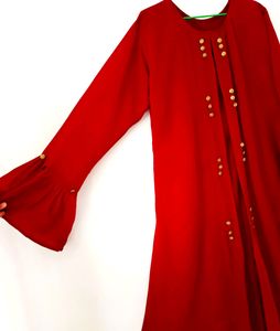 Designer Wear Maroon Gown And Silk Pant ❤️