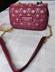 INC.5 Women Wine Quilted Sling Bag