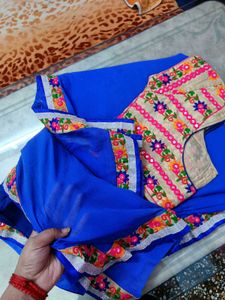 Blue Chiffon Saree