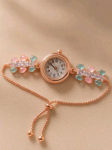 Rose Gold Gemstone Bracelet Watch