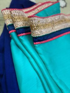 Elegant Blue &amp; Turquoise Saree