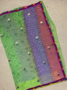 Multicolour Embroidered Saree