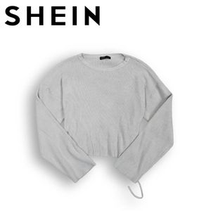 SHEIN Gray Cropped Sweater